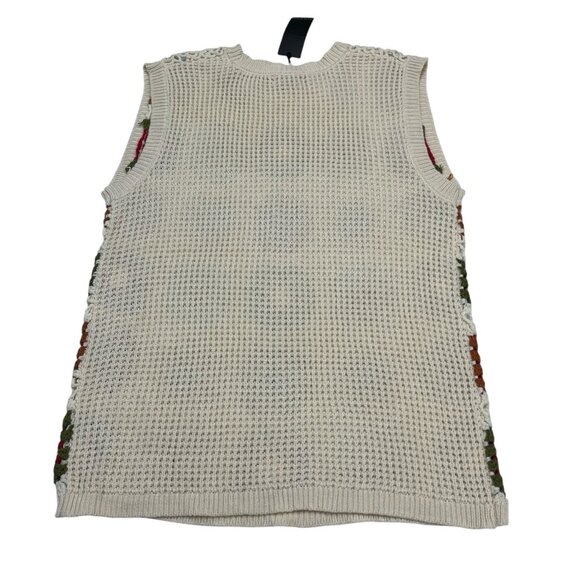 Art Of Rhetoric Sweater Vest Womens M Crochet Granny Square Afghan Boho Hippie - Picture 2 of 9